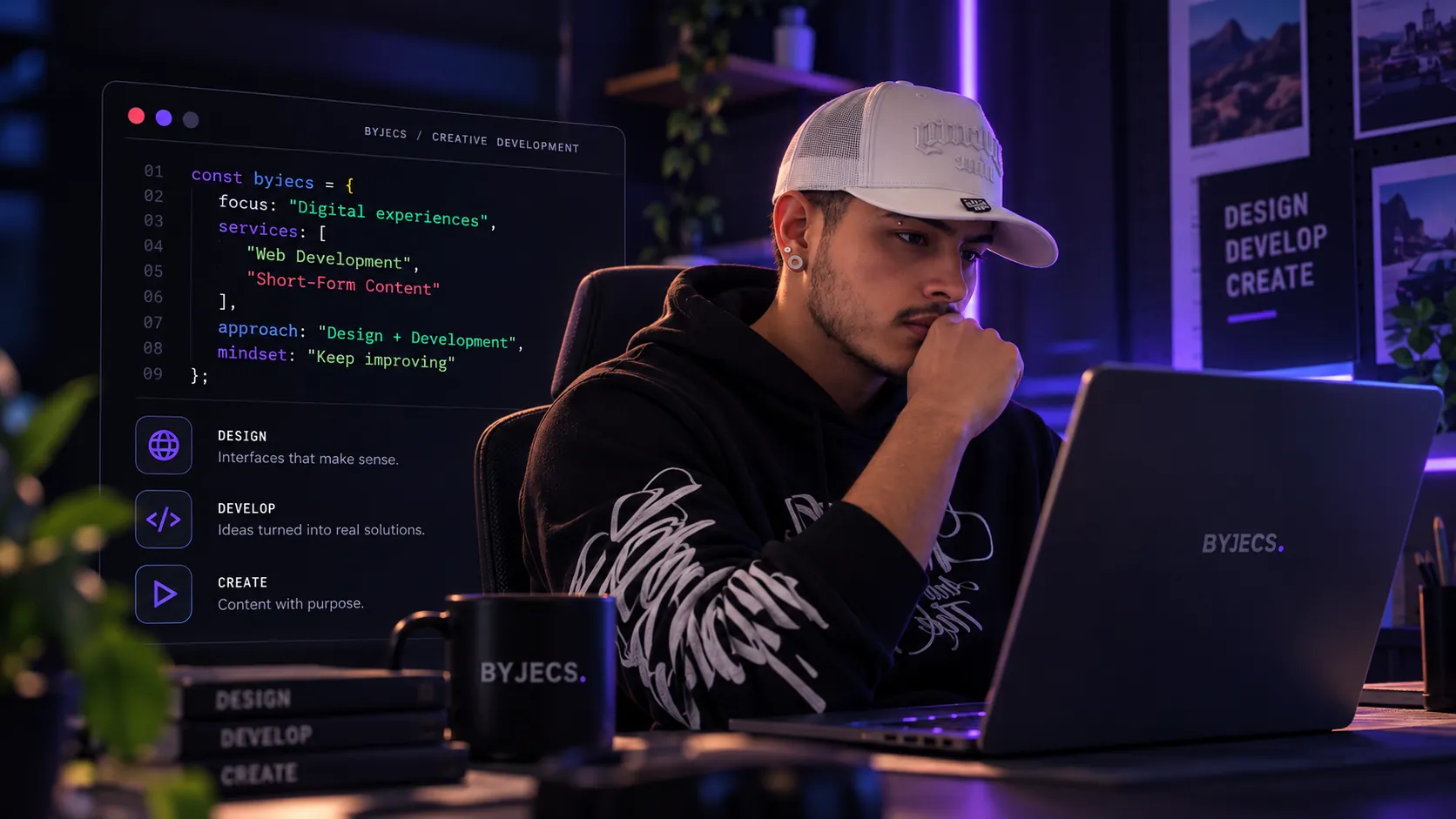 AI-generated portrait of Juan Esteban Correa working in a creative studio.