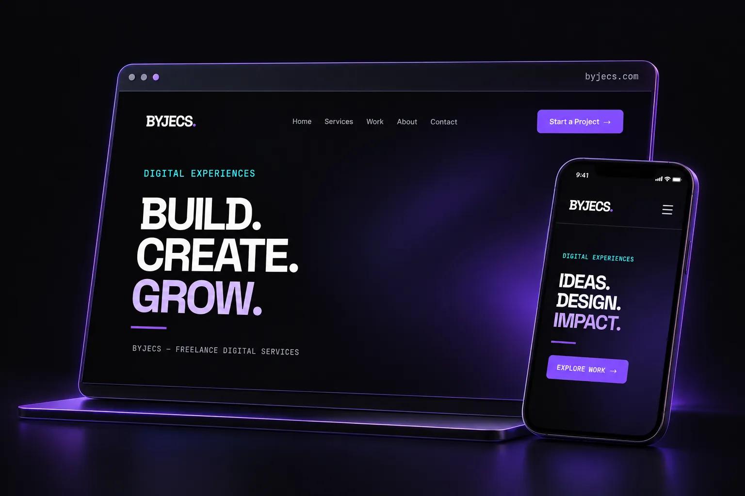 BYJECS website showcased on a desktop laptop and smartphone