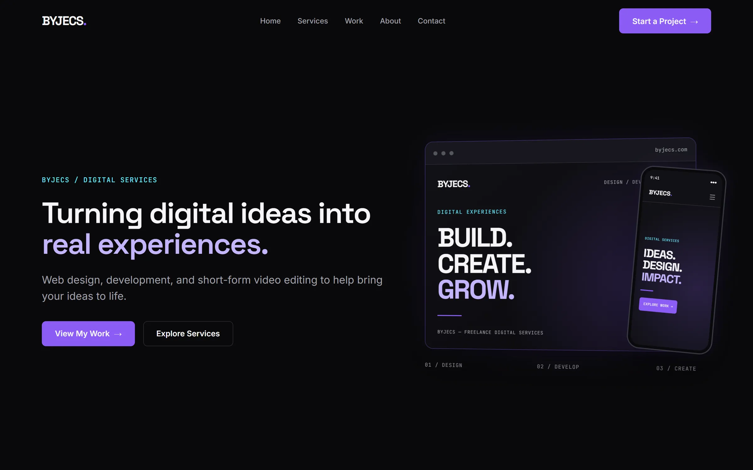 Preview of the BYJECS website homepage